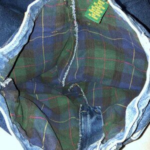 Cabelas Womens Jeans Size 6 Blue Denim Plaid Lined Relaxed Fit Classic Tapered